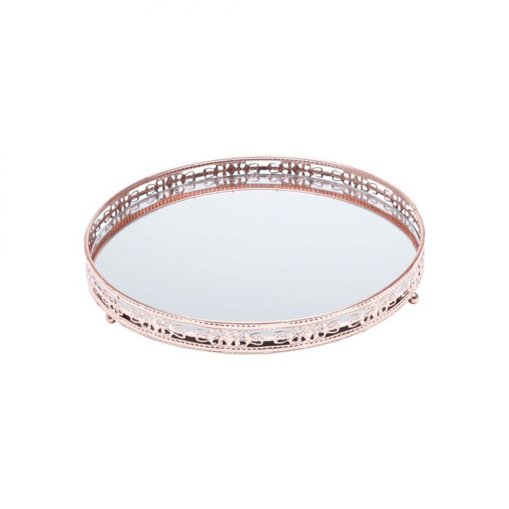 Bandeja Espelhada Cobre 30,2x30,3x5,5 Cm