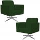 Kit 02 Poltronas Decorativas Base Giratória Para Sala de Estar Helô L02 Suede Verde Musgo - Lyam Decor