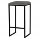 Banqueta Decorativa Billie Base Preta Veludo Cinza G41 - Gran Belo