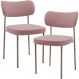 Kit 02 Cadeiras Para Sala De Jantar Melina Base Arena L02 Suede Rosê - Lyam Decor