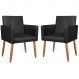 2 Poltronas Resistente para Recepção Confortável Corino Escritório MOBLAN decor