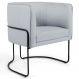 Poltrona Decorativa Base Aço Betina D-315 Linho Cinza - Domi