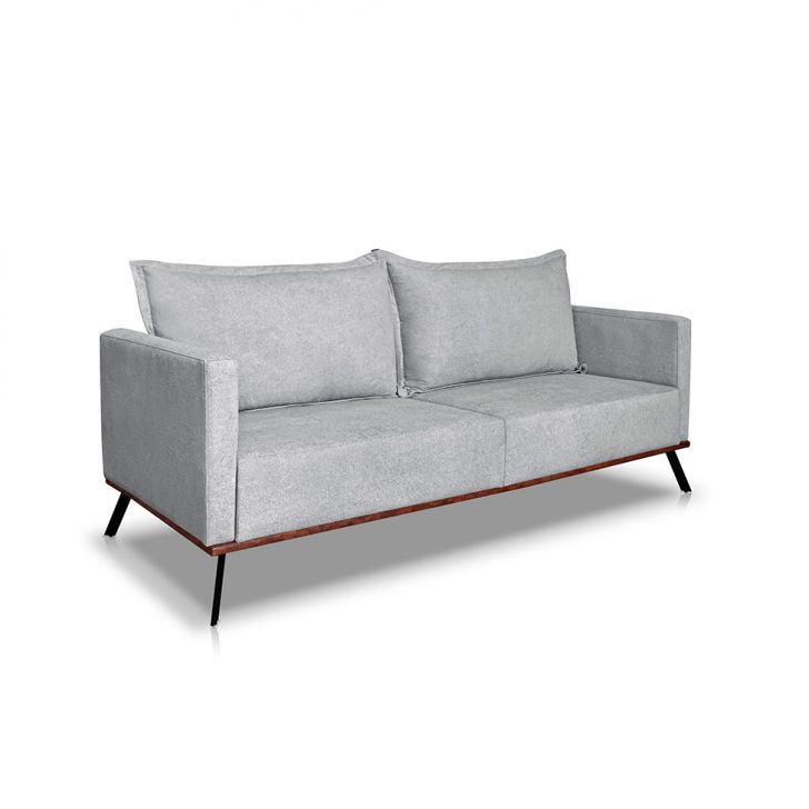 Image of Sofá 3 Lugares Zeus Linho Bouclê Cinza Claro 180 Cm PLA-MO895UP06XERMOB