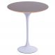 Mesa Saarinen Lateral Oval Fórmica Preta 57x38cm - Base Branca