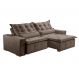 Sofá 4 Lugares Retrátil e Reclinável França Suede Marrom