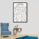 Quadro Posições Yoga Asanas Chart 86x60 Caixa Preto