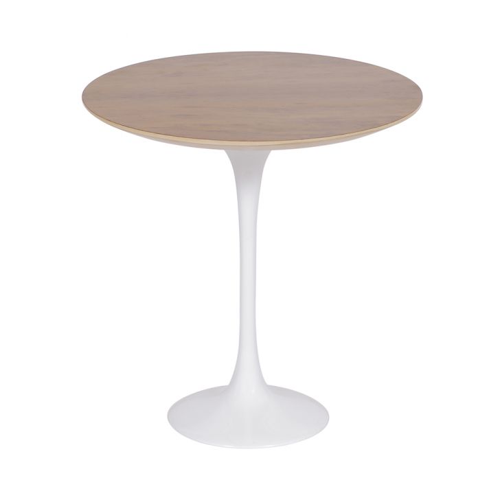 Mesa Saarinen Tulip Lateral Imbuia 51cm Base Branca