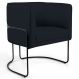 Poltrona Decorativa Base Aço Betina C-300 Veludo Preto - Domi