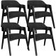 Kit 04 Cadeiras Para Sala de Jantar e Estar Living Estofada Suran L02 Preto Linho Chumbo - Lyam