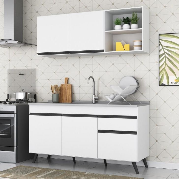 Armário de Cozinha Compacta Veneza Multimóveis MP2079.964 Branco
