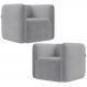 Kit 02 Poltronas Decorativas Para Sala de Estar Fixa Living Peônia K01 Veludo Cinza - Lyam Decor