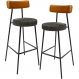Kit 02 Banquetas Alta Cozinha Sala De Jantar Milão L02 Couríssimo Whisky Linho Chumbo - Lyam Decor