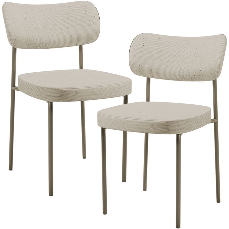 Kit 02 Cadeiras Para Sala De Jantar Melina Base Arena L02 Linho Bege - Lyam Decor