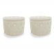 Kit Puff Redondo Classico Capitonê Suede Bege - DS Estofados