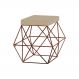 Puff Decorativo Sala de Estar Base Bronze Trixie Veludo Bege G41 - Gran Belo
