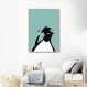 Quadro Infantil Cartoon Pinguim 60x43 Filete Marfim