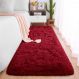 Tapete Passadeira Pelo Alto Felpudo Macio Anti Derrapante Vinho - 60 x 180 cm Tapete para Sala e Quarto