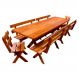 Conjunto Mesa Rústica 2,5m 4 Bancos | Banquetas e 2 Cadeiras Madeira Maciça Angelim