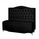 Kit Cabeceira e Calçadeira Baú Maitê Casal King 195cm Veludo Preto - Montanaris Decor