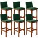 Kit 06 Banquetas Altas Para Cozinha Sala De Jantar Fixa Alya L02 Facto Verde Musgo - Lyam Decor
