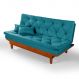 Sofa Cama Caribe 3 Lugares Reclinavel Base Em Madeira Revestido Suede