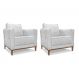 Conjunto com 2 Poltronas Potenza Linho Grigio