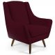 Poltrona Decorativa Fixa Pés de Madeira Juliet D02 Veludo Marsala C-278 - Lyam Decor
