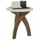 Mesa De Apoio Para Sala De Estar 51X50 cm Off White Pinho ARLY