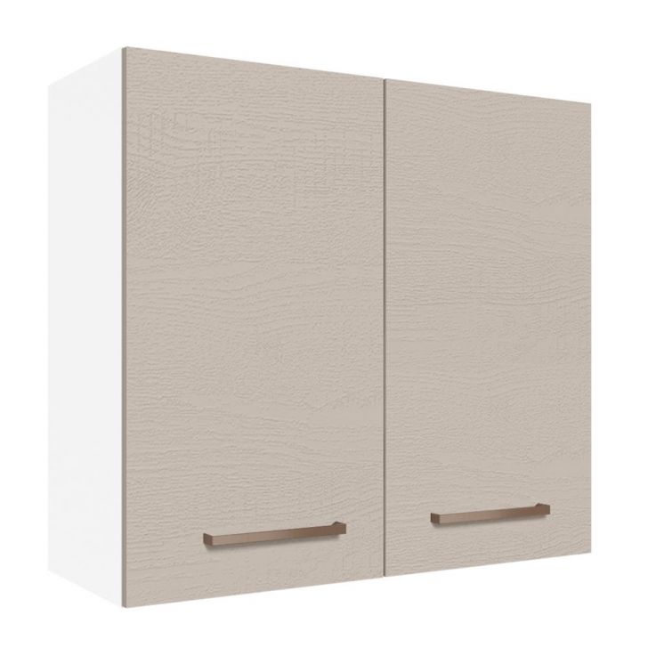 Armário de Cozinha Aéreo 70 cm 2 Portas Branco/Crema Agata Madesa