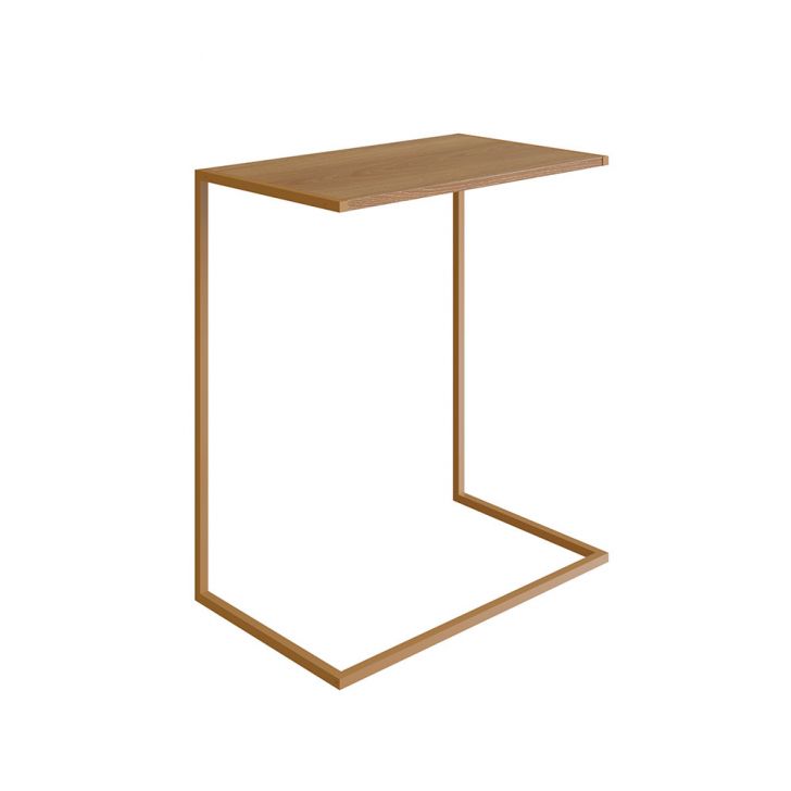 Mesa Lateral Retangular Complementos Hanover e Dourada 67x58 cm