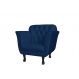 Poltrona Decorativa Helena Pés Luis XV Suede Azul Marinho - DS Estofados