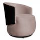 Poltrona Orgânica Decorativa Lara Veludo Rosê/PU Preto - Montanaris Decor