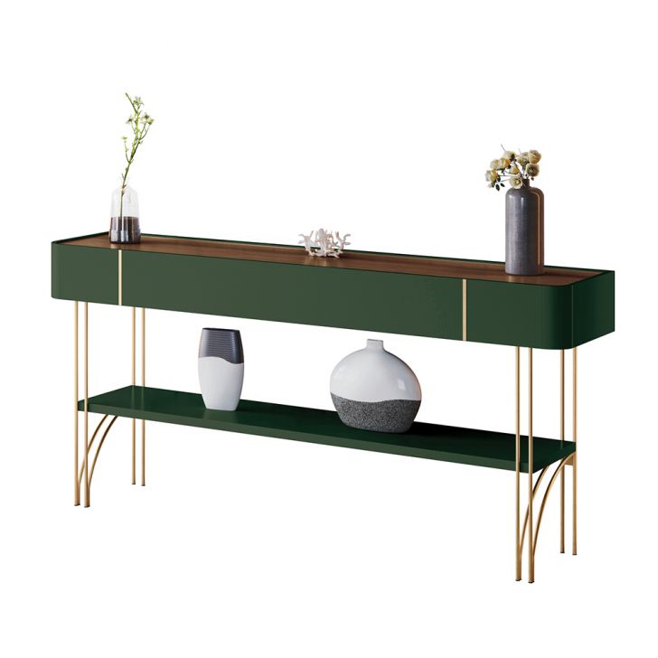 Aparador Decorativo Vivant com Pés em Aço MDP/MDF Verde Pistache/Castanho G26 - Hb Móveis