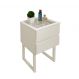 Mesa de Cabeceira Lateral de Apoio Penteadeira Square Off White Laca