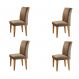Conjunto com 4 Cadeiras Atenas Suede Animalle Chocolate e Capuccino