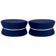 Kit 02 Puffs Decorativo Sala de Estar 95cm Dhaka Veludo Azul Marinho - Gran Belo
