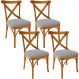 Kit 04 Cadeiras Para Sala de Jantar e Estar Living Estofada Ávila L02 Suede Cinza - Lyam