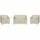 Kit 01 Namoradeira mais 02 Poltrona Decorativa Tilla Pés Cromados Suede Bege - DS Estofados
