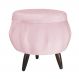 Puff Pétala Pés Palito Tabaco Suede Rosa Bebê