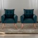 Jogo de Poltronas Decorativas Park Suede Petróleo