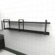 Prateleira industrial banheiro aço cor preto 180x30x40cm (C)x(L)x(A) cor mdf preto modelo ind39pb