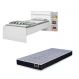 Base Cama Baú Solteiro Branca Multiuso Com 2 Gavetas e 3 Prateleiras + 1 Colchão De Espuma D28 - 188X88