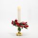 Castiçal Decorado 2 Velas Elétricas Pinha Frutas Natal 25cm