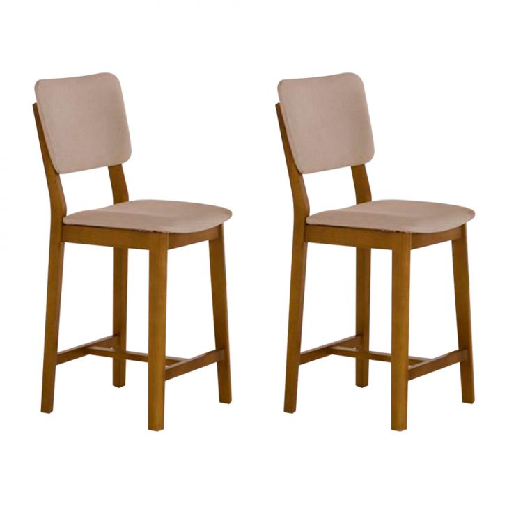 Conjunto com 2 Banquetas Napoli Mel e Bege