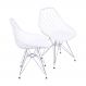 KIT 2 CADEIRAS 1118 PP BRANCA BASE METAL