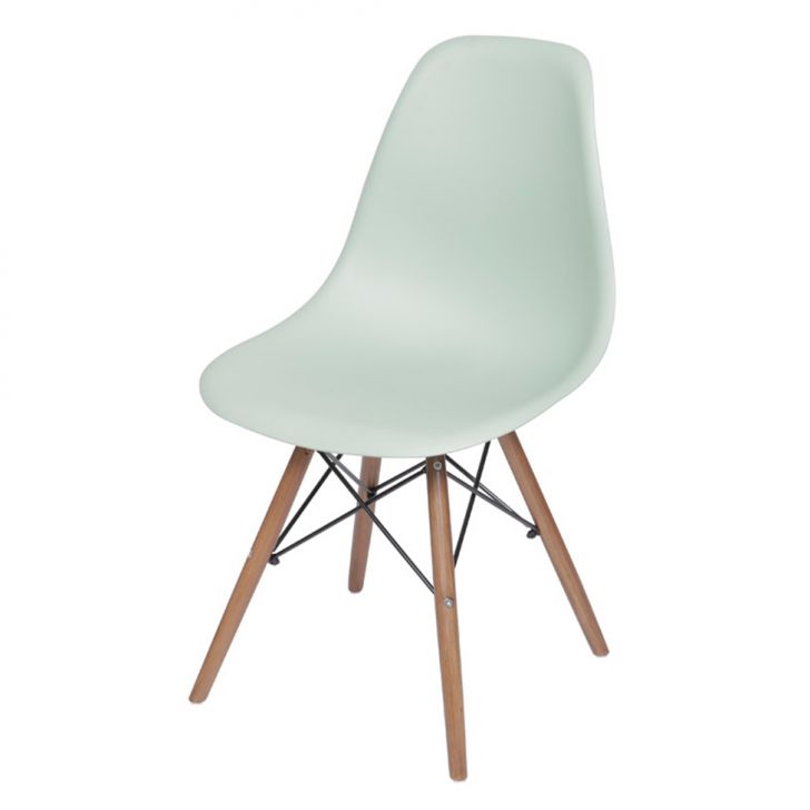 Cadeira DKR Eames Verde Claro e Madeira