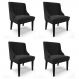 Kit 4 Cadeiras Estofadas para Sala de Jantar Base Fixa de Madeira Preto Lia Suede Preto - Ibiza