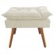 Puff Decorativo Opalla Pés Palito Suede Bege - DS Estofados