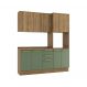 Image of Cozinha Compacta Botanic 9 Portas 3 Gavetas Verde e Nogueira 190 cm KA161CL95IVCMOB