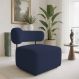 Poltrona Decorativa Orgânica Maya Veludo Azul Marinho Ferro Preto - Pallazio